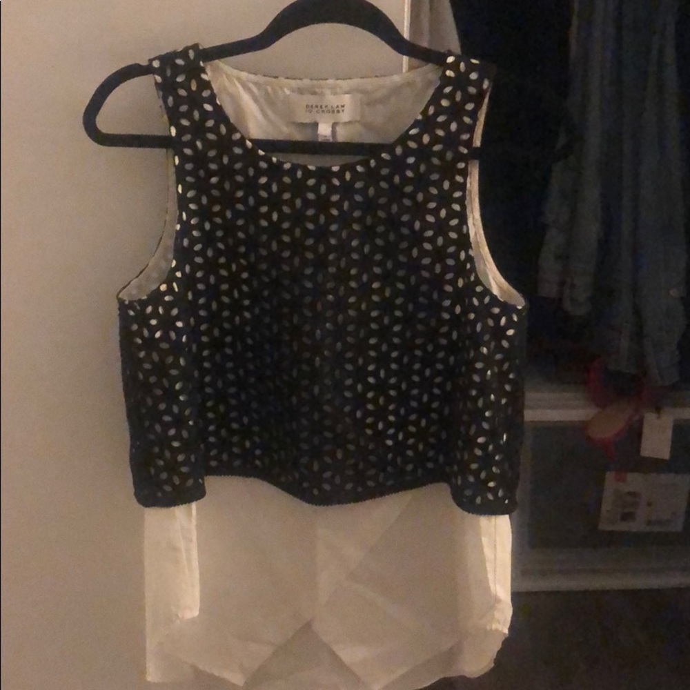 Derek Lam 10 Crosby Eyelet Popover Tank Blouse
